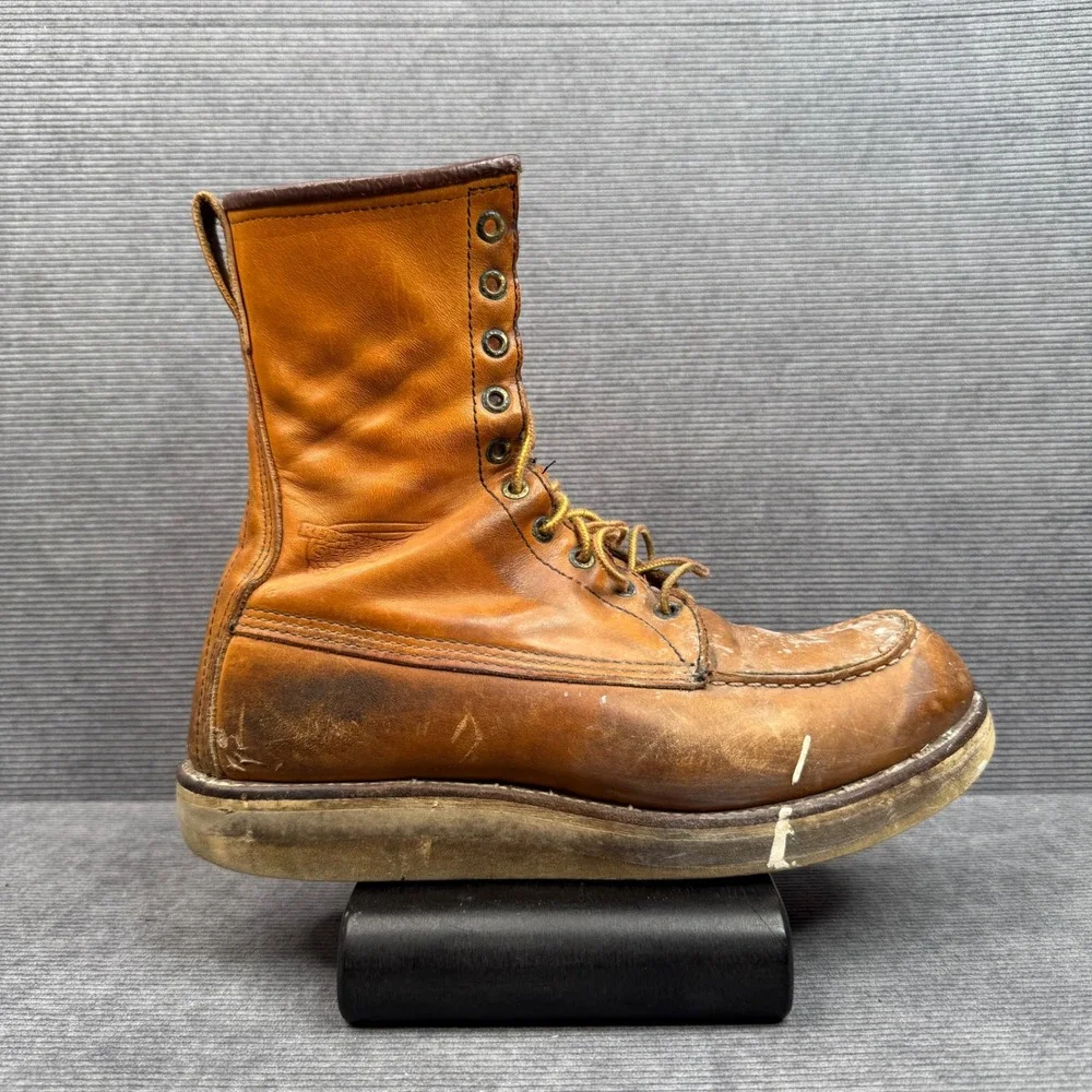 Red Wing 877 Heritage Classic Moc Toe 8 Inch Leather Work Boots Mens 10 D USA